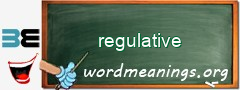 WordMeaning blackboard for regulative